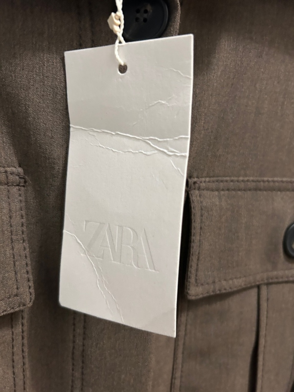 Zara Brown Belted Utility Shirt Jacket - Picture 7 of 8